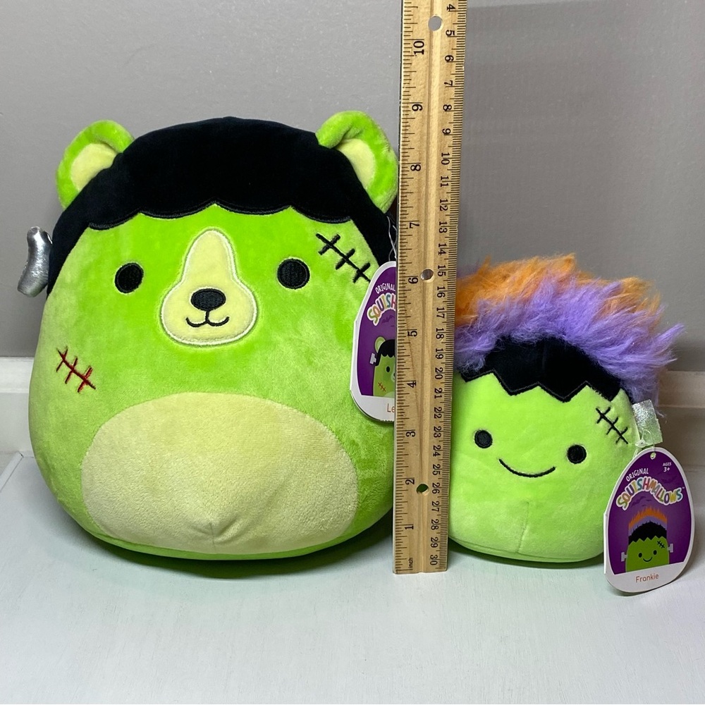 Squishmallow Len 8" Plush Frankenbear Halloween & Mini Frankie Frankenstein NWT - Picture 4 of 16